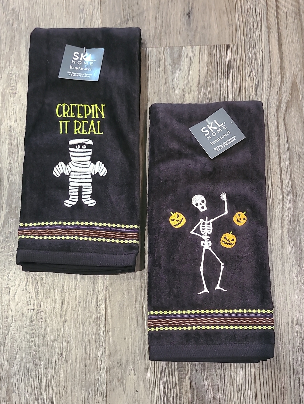 SKL Hom Halloween Skeleton & Mummy Hand Towels